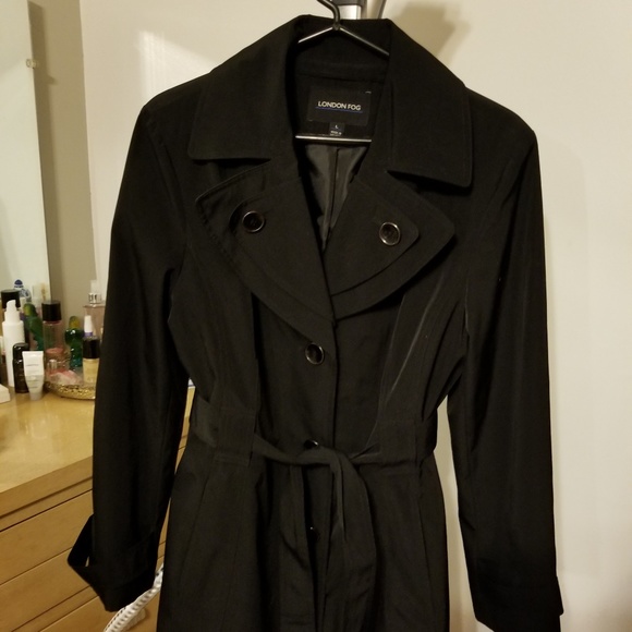 London Fog Jackets & Blazers - London Fog Black Trench Size Large